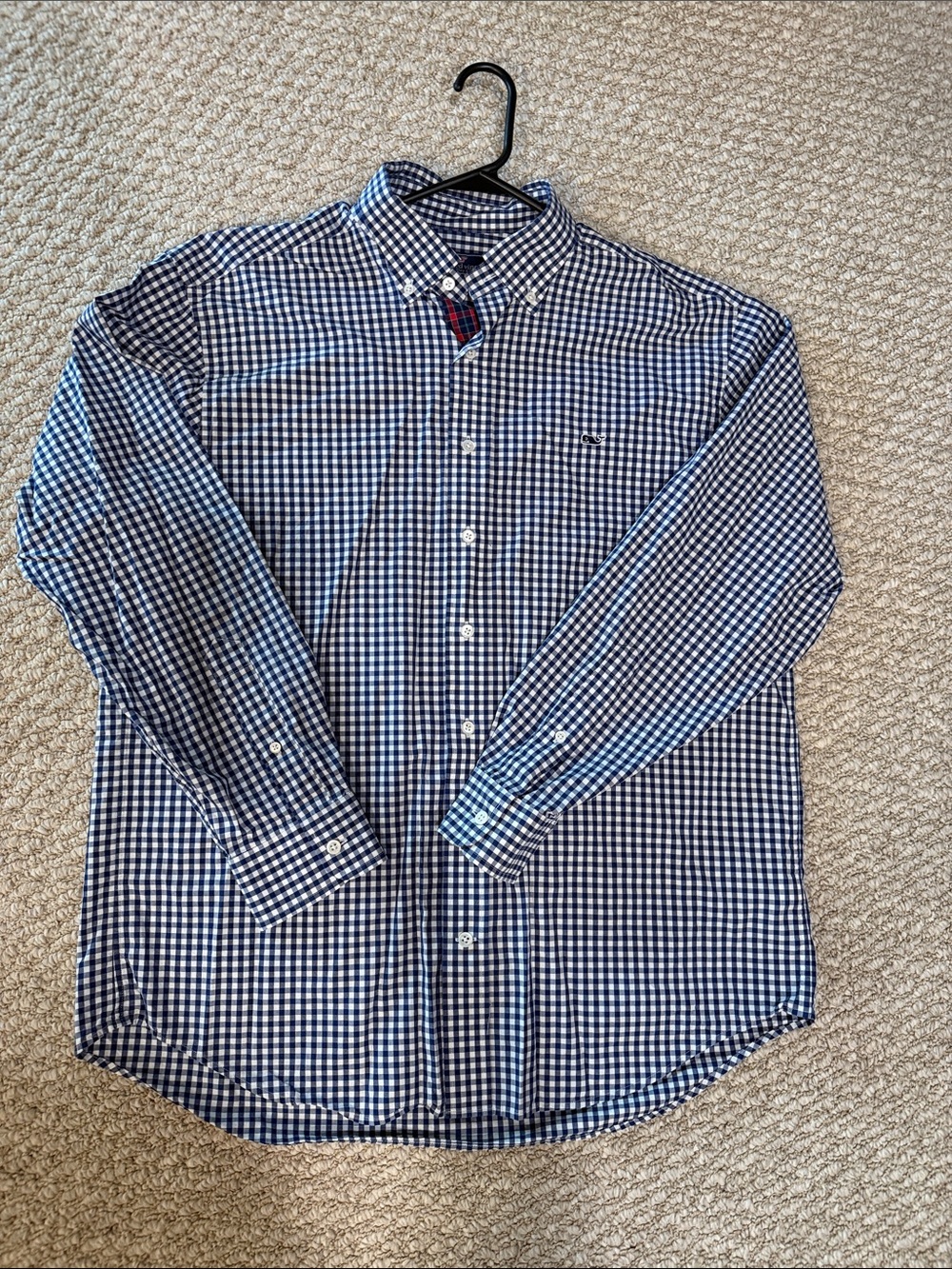 Vineyard Vines Navy and White Gingham Button-Down Shirt